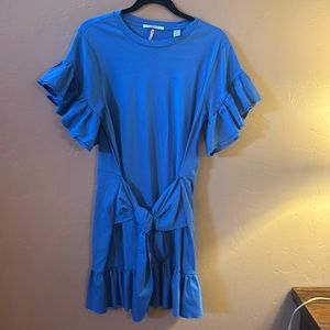 blue scotch and soda tie dress
